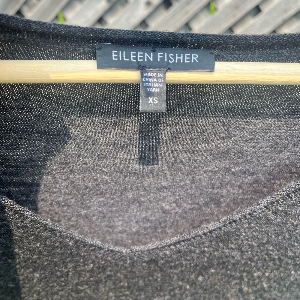 Eileen Fisher Grey Tunic Long Sleeve Merino Wool XS Minimalist‎ Quiet Luxury - Picture 2 of 6
